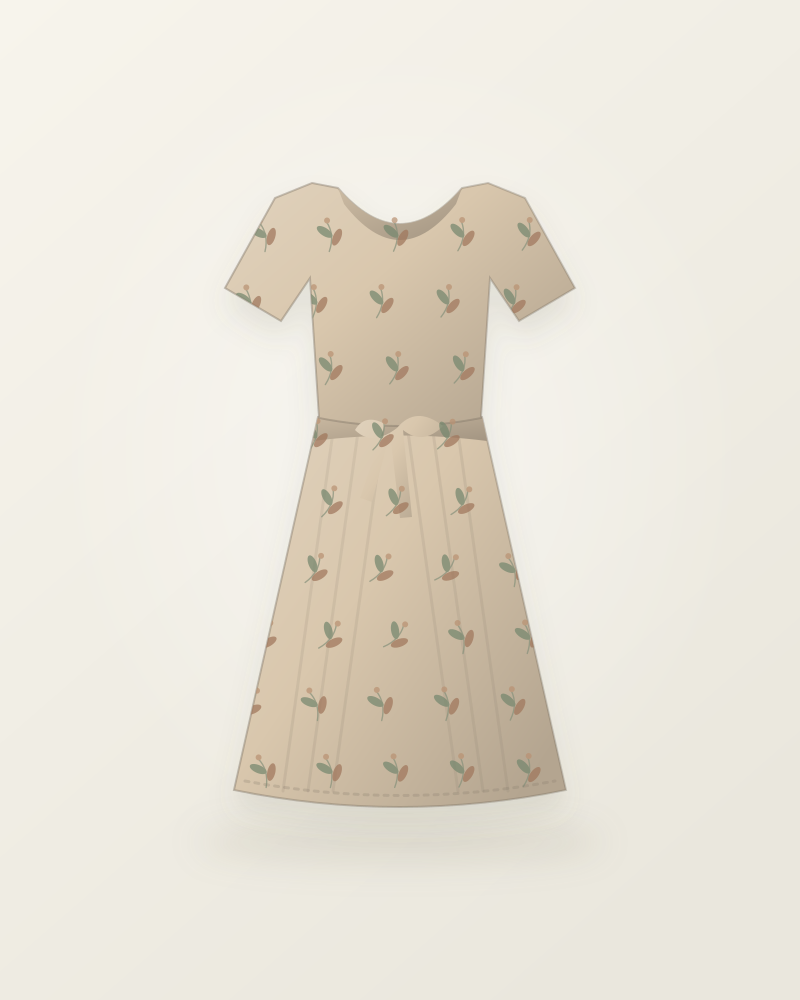 Vestido Floral Natural